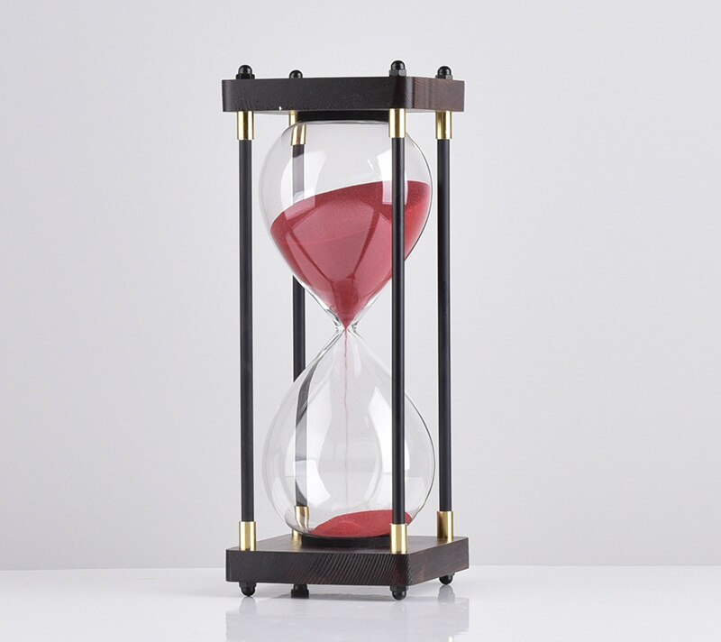 Sablier violet de 30 minutes pour salle de classe, décoration de bureau, fond en bois, verre, minuteur d&#39;étude,: Red Sand