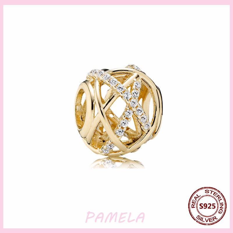 Pamela 925 Sterling silber durchbrochene runde Reize-perlen zum selbermachen für originelle anhänger-armbänder und schmuck für damen: Ybt 583