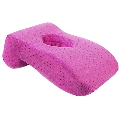 L Vormige Hals Kussens Memory Foam Kussen Voor Auto Home Office Middag Dutje Rest Langzaam Stijgende Taille Beschermen Gezicht Down ontspannen Nek Kussen: Paars
