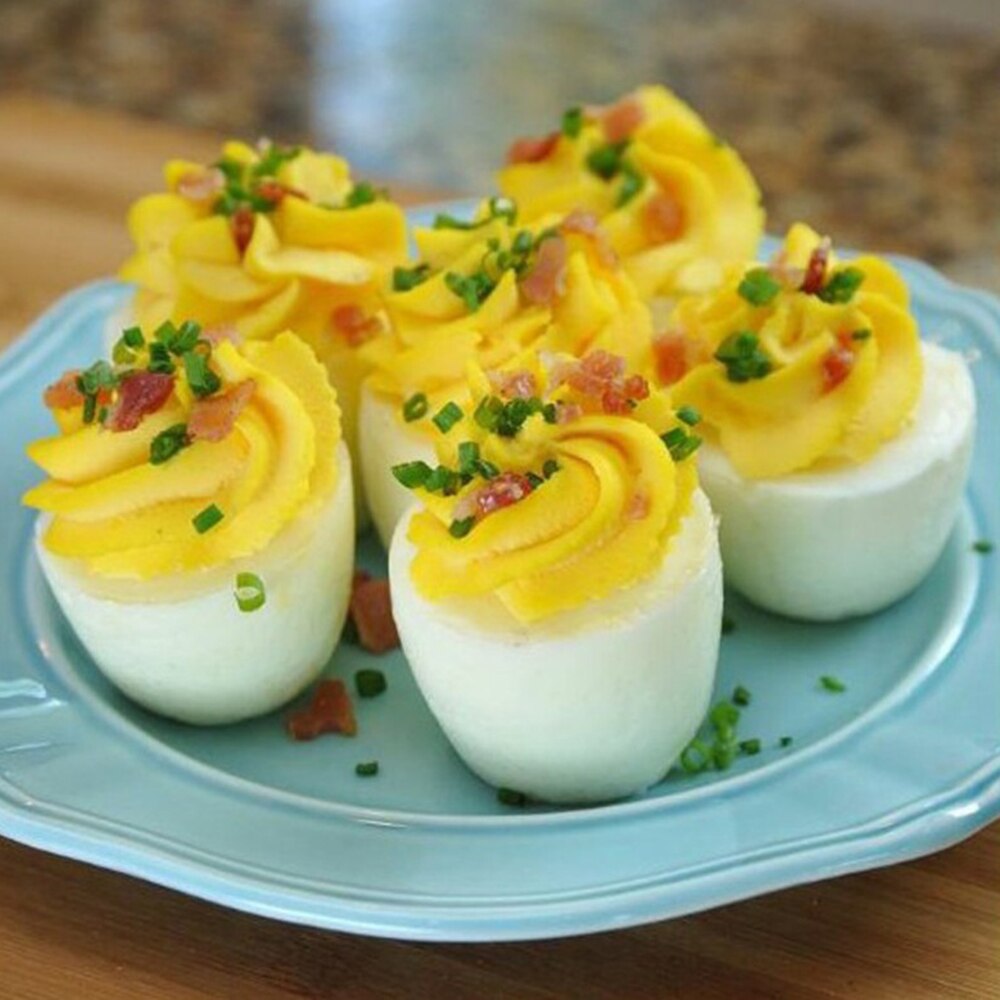 6pcs Hard Boiled Egg Cooker Without Shell Egg Maker BPA Free Non-Stick Fast Poaching For Family Breakfast Kitchen Accessories