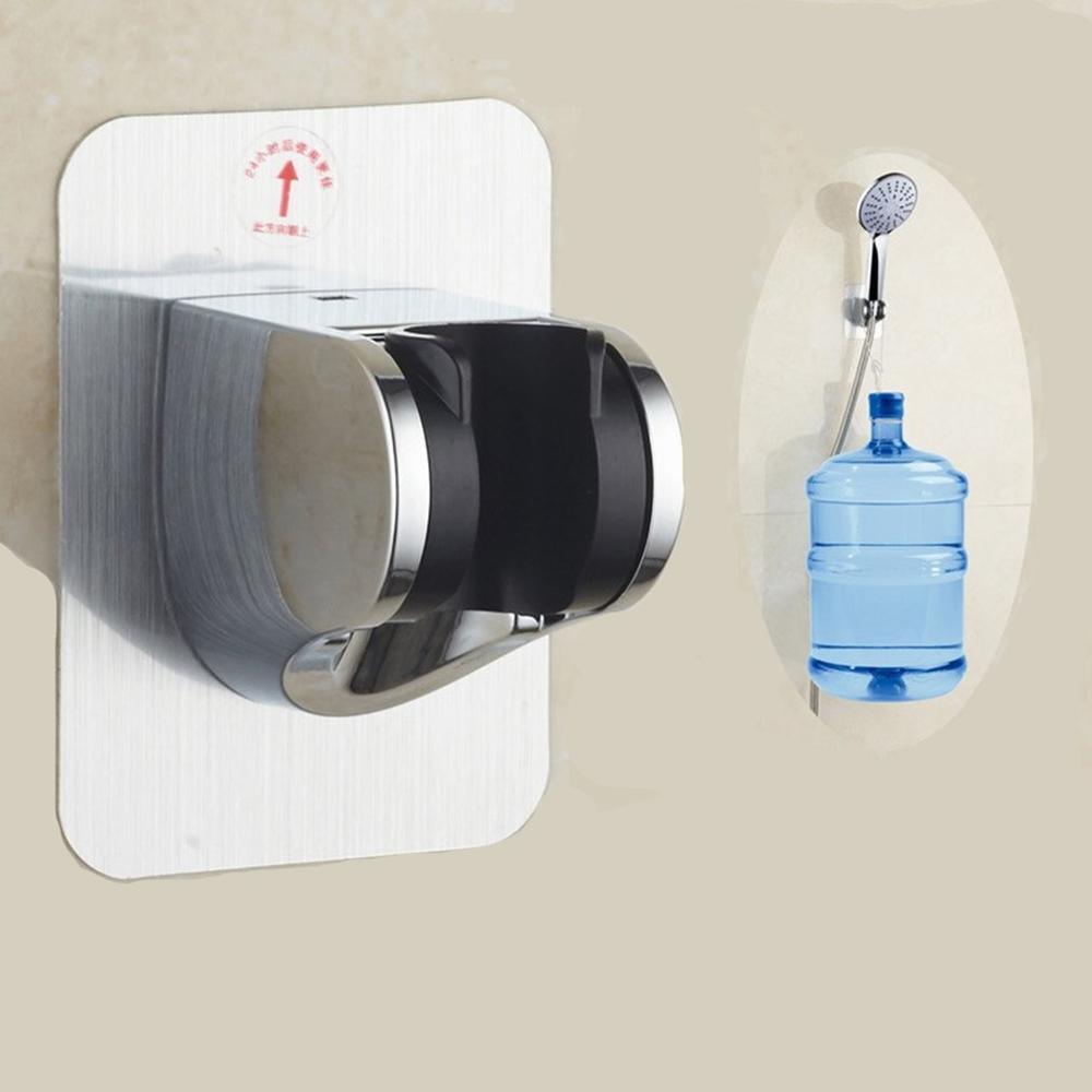 Bathroom Shower Bracket Wall Mounted Punch-Free Shower Bracket With No Trace Sticker Adjustable Suction Cup Type Shower Bracket