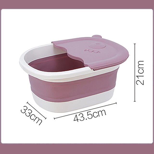 Plastic Foldable Bucket Foot Bath Bucket Bathroom Foot Wash Basin Laundry Buckets Portable Folding Water Container Large: L pink