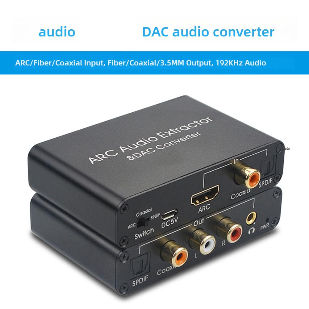 Hdmi arc audio-extractor dac-converteradapter digitaal optisch spdif coaxiaal naar analoog 3.5mm l/r stereo dac hdmi-audioconverter