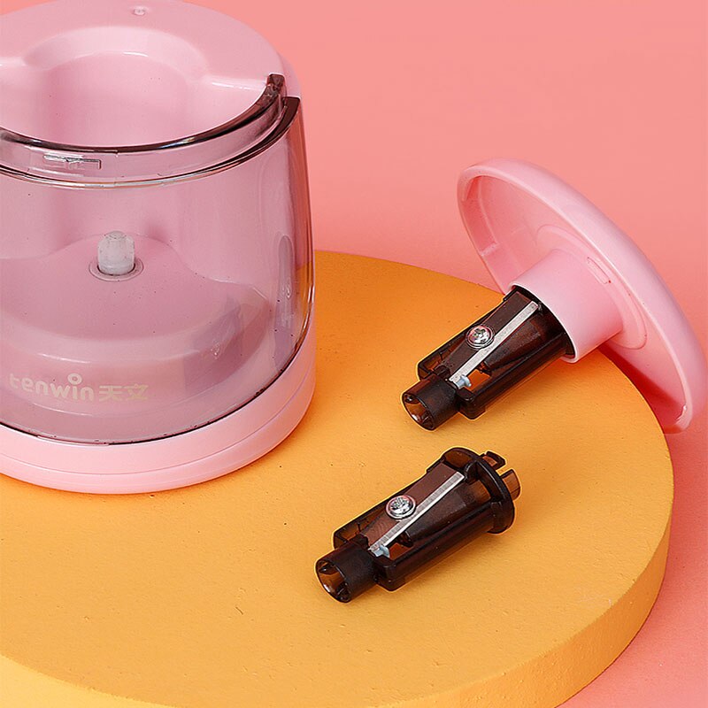 TENWIN Student Pencil Sharpener Electric vertical Blades for Artists Automatic Pencils Cutter Stationery Office School Supplies
