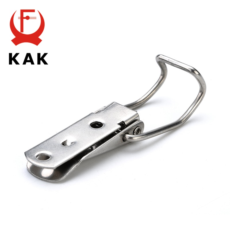 4PCS KAK J115B Mild Steel Cabinet Boxes Hasp Lock 74*20 Spring Loaded Latch Catch Toggle Locks For Sliding Door Window Hardware