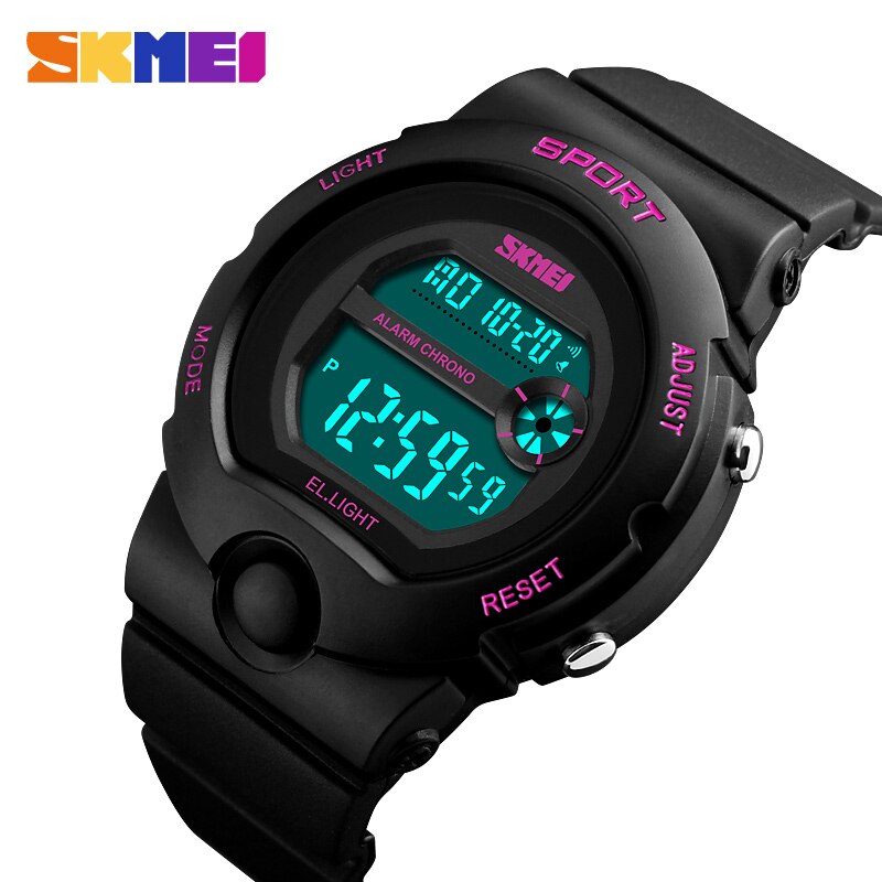 Skmei Mode Reloj De Mujer Dameshorloge Vrouw Waterdichte Chrono Horloges Vrouwelijke Alarm Led Digitale Horloges Relogio Feminino: pink