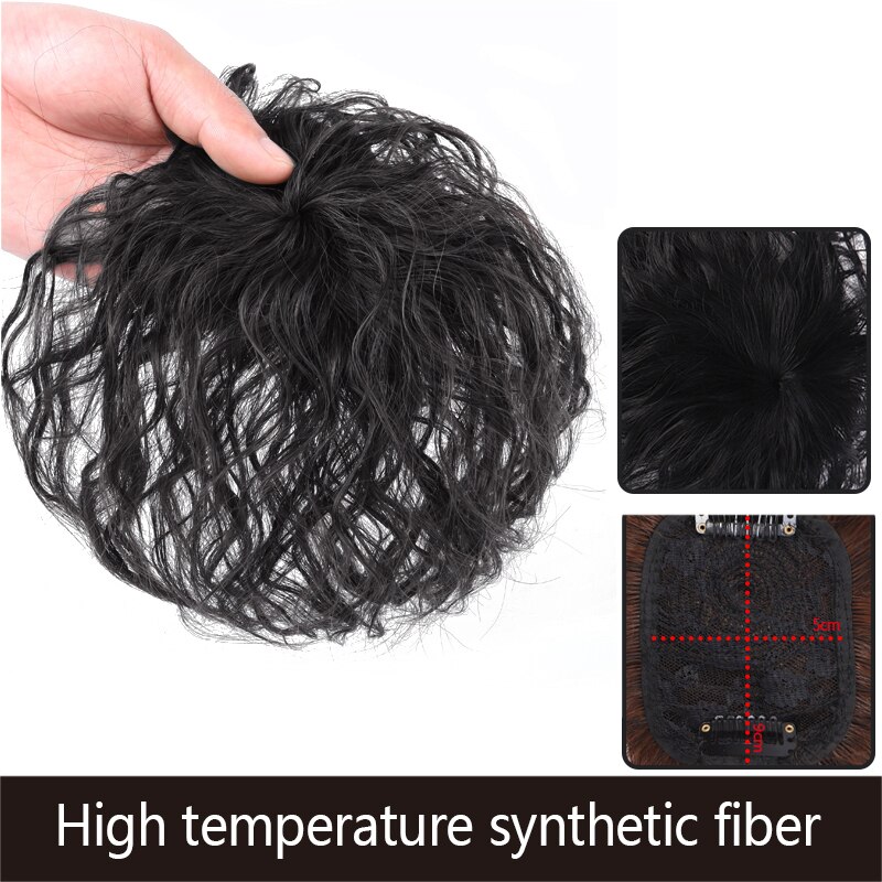 Synthetic Hair Pure hair Topper Hairpiece Women Curly Corn Beard Natural Hair Topper Clip Hair Clip Ins In Hair Extensions: natural black