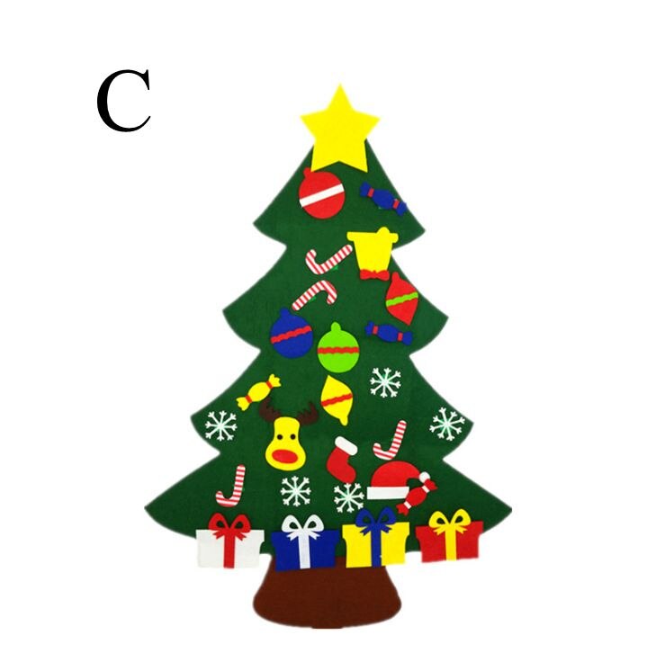 Barn gjør-det-selv filt juletre julepynt til hjemmet navidad år julepynt julenissen juletre: C