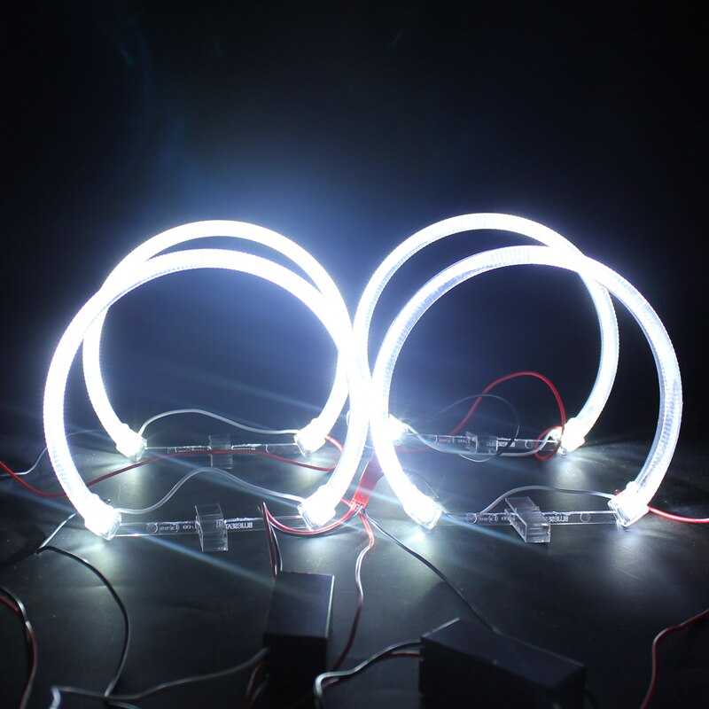 FSYLX LED Winkel Augen für BMW E46 Heiligenschein licht Fehler Freies SMD engel auge E36 E38 E39 E46 Projektor Weiß gelb verrotten blau Winkel Augen: cool Weiß