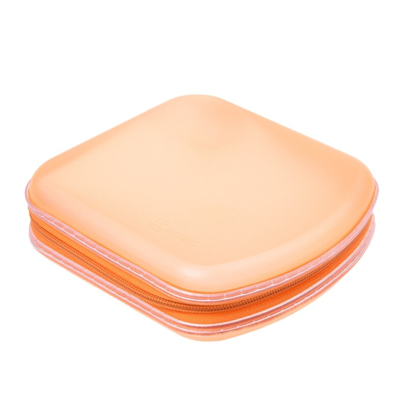 RISE-2 Pcs 40 Disc CD DVD VCD DJ Storage Media Holder Sleeve Case Hard Box Wallet Carry Bag, Orange &amp; Black