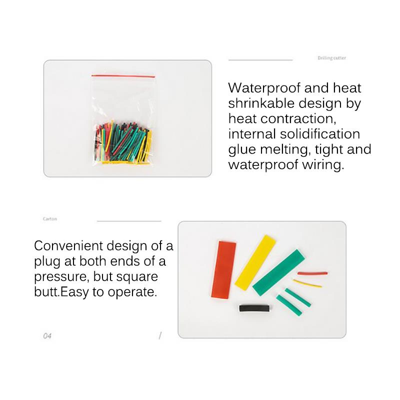 328Pcs 8 Maten Gemengde Kleur Waterdichte Auto Elektrische Kabel Buis Kits Krimpkous Tubing Wrap Mouwen Diverse