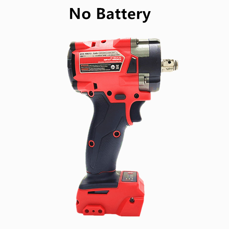 Kompatibel med milwaukee 18v batteri elektrisk akku-nøgle børsteløs skruetrækker slagboremaskine elværktøj bil lastbil reparation: Brun