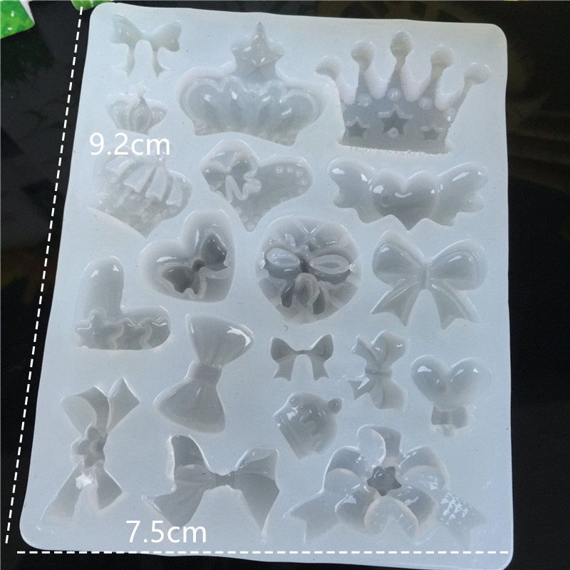 Prinsesse krone sløjfe silikone chokolade fondant kage silikone form gør det selv køkken bage dekoration værktøj gips lim værktøj: Default Title