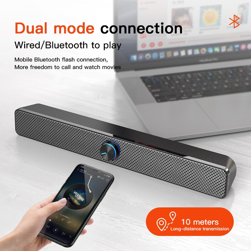 Bluetooth Computer Speaker USB Wired Powerful Bar Stereo Subwoofer Bass Speakers Surround Soundbar for PC Laptop TV Loudspeaker