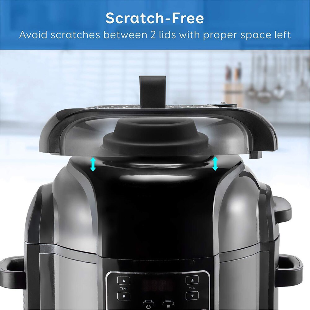 Anti Scratch Air Fryer Dishwasher Safe Silicone Lid Stand Hanging Hole Cover Bracket Easy Use Home Space Saving Foodi
