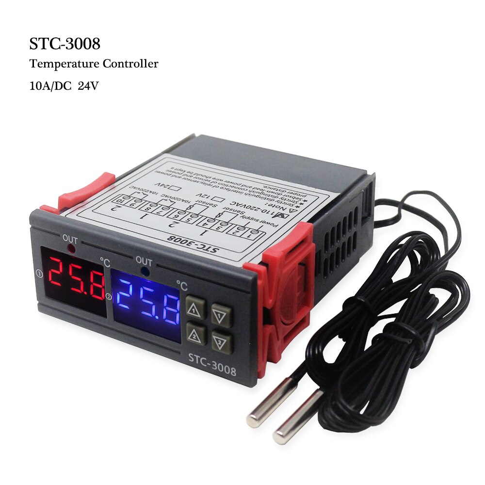 STC-3008 Thermostat numérique STC-3028 température humidité contrôleur Thermostat hygrostat thermomètre hygromètre interrupteur de commande: STC-3008 24V