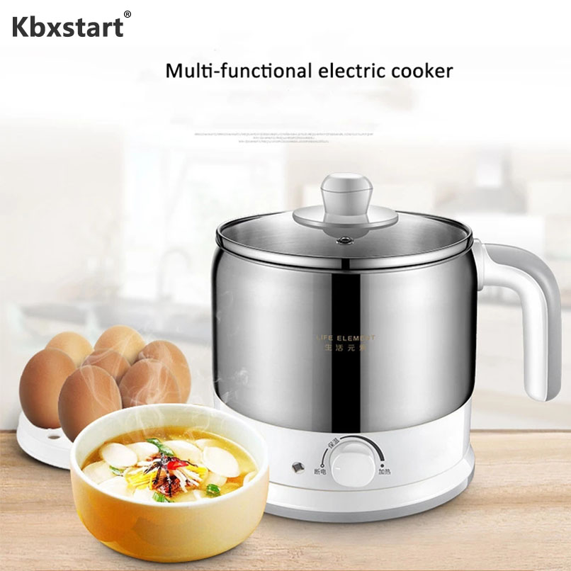 220V Multifunctionele Elektrische Kookplaat Rvs Mini Kookpan Keuken Multicooker Slaapzaal Elektrische Pot Koken Noedels