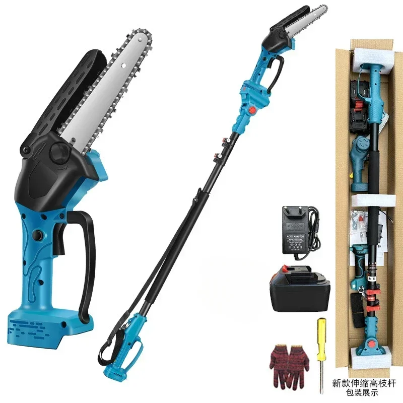 Electric Pole Saw Cordless Tree Pruner Rechargeable High Reach Chainsaw Lithium Battery Powered