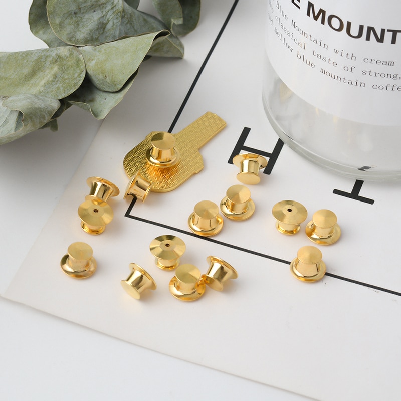 5~10 pieces/set Silvercolor Brooch Pin Back Locking Keepers Secure Locking Clutch Deluxe Pin BacK Badge Pendants for DIY Jewelry