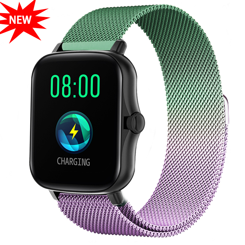 Bracelet de 20mm pour Amazfit GTS 4/3/2e/Mini/stratos 3/2 boucle magnétique en métal 22mm Bracelet de montre Amazfit Gtr 4/3/pro/2e/bip-u-s-lite: Bleu / 18mm
