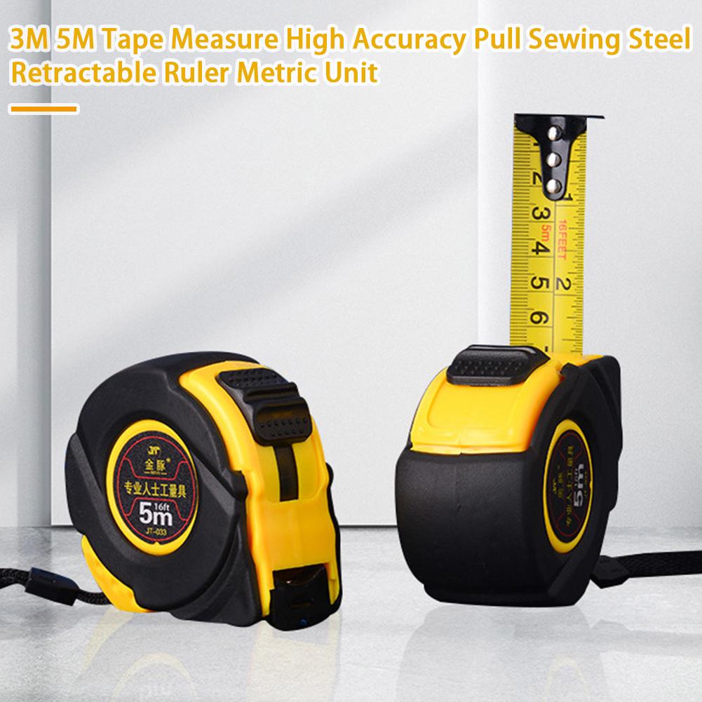 3M 5M High Accuracy Retractable Ruler Tailor Sewing Flexible Portable Gauging Tool Metric Unit Pull Tape Measure DIY Work Steel