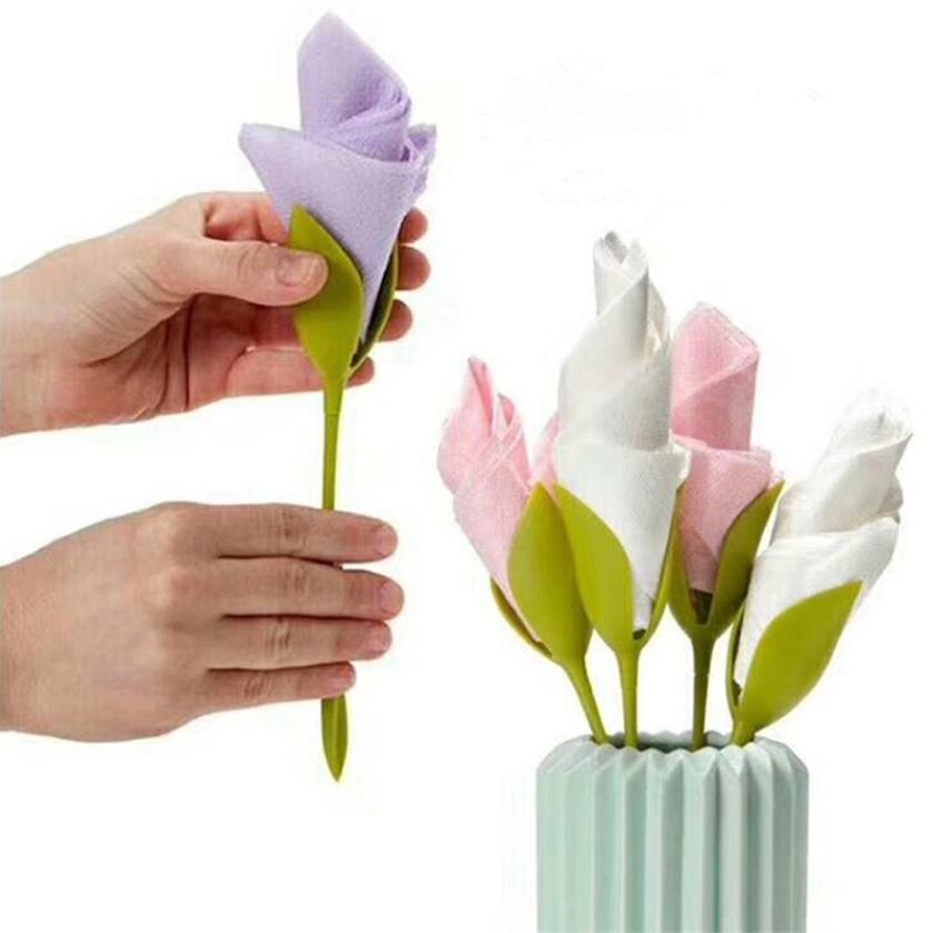Origami Flower Napkin Holder Rose Flower Tissue Flower Tool Roll Flower Set Home Dinner