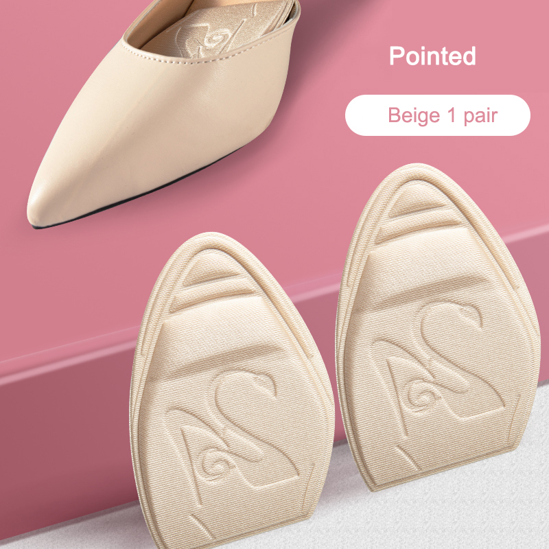 Coussinet avant-pied pour femmes, talons hauts, demi-semelle intérieure, bouchon d'orteil, réduit la taille de la chaussure, coussinets antidérapants, Anti-douleur, semelles intérieures pour chaussures: Black