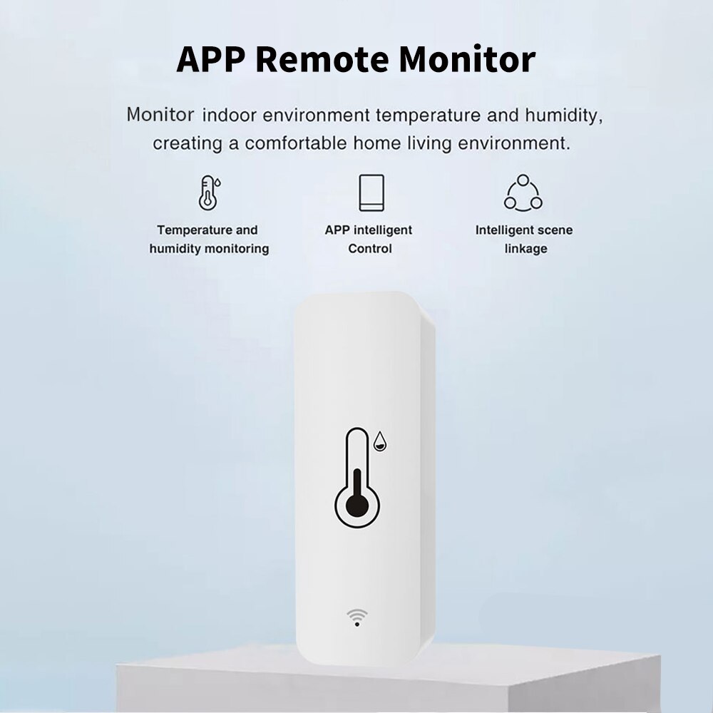 Tuya-Sensor de temperatura y humedad WiFi, Monitor remoto SmartLife para trabajo doméstico inteligente con asistente de Google Alexa