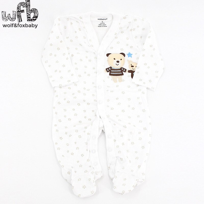 Wobfaobxylf 3 teile/paket Lange Ärmeln Footies für 0-12months Baby