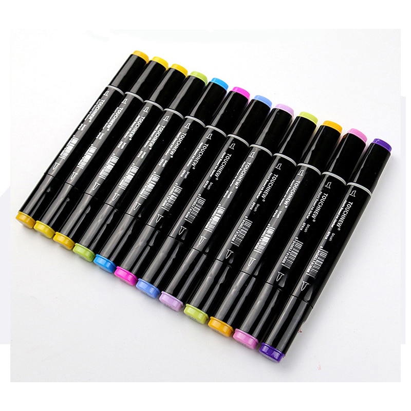 TOUCHNEW Soft Brush Markers Pen Set Sketch Dual Brush Markers Alcohol Based Markers Manga Drawing Animation Art Supplies