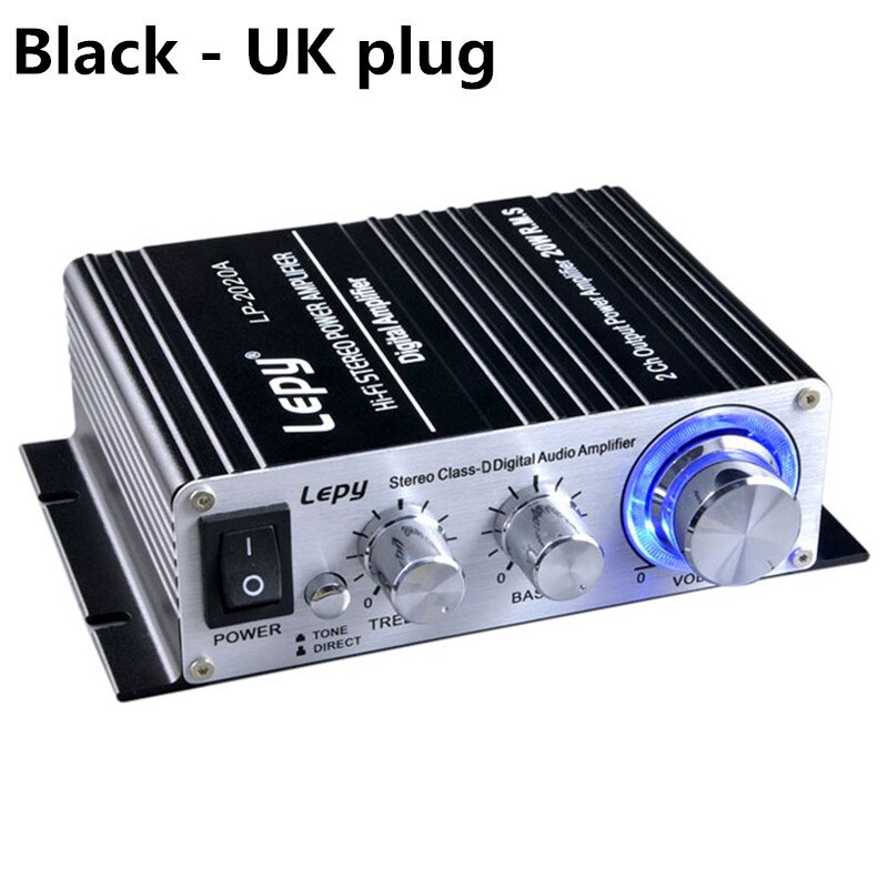 LP-2020A Digitale Hoogwaardige Kleine Eindversterker ONS Standaard Voeding 3A ONS UK/eu-stekker Zwart, zilver