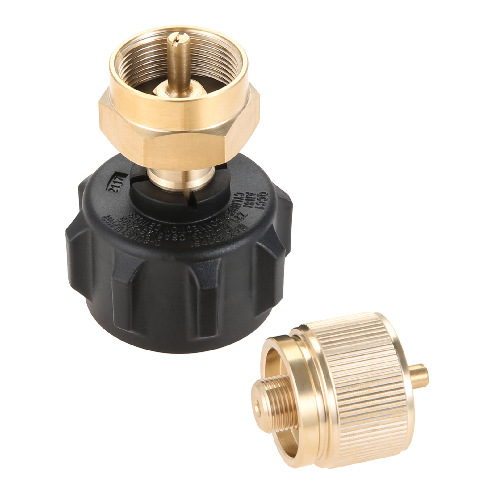 Propane Gas Camping Stove Adapter 1LB Tank Convert to EN417 Bottle Thread 7/16" Brass Adapter +1lb Propane Tanks Refill Adapter