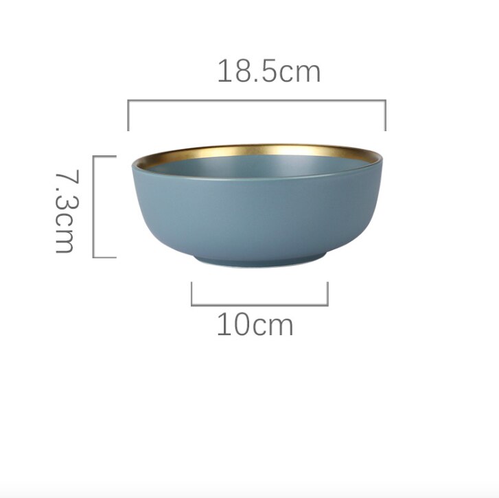 Dinner Plate Set Ceramic Kitchen Plate Tableware Set Food Dishes Rice Salad Noodles Bowl Soup Kitchen Spoon Cook Tool: 003