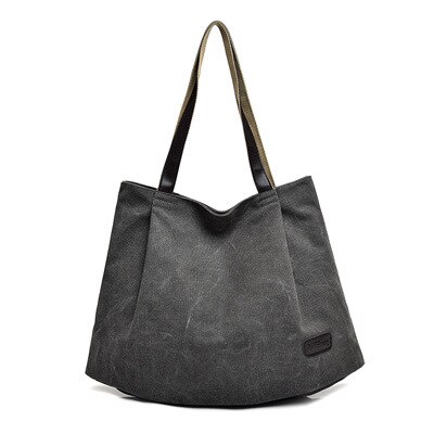 Leinwand Einkaufstasche Frauen Handtasche Schulter Taschen Messenger Tasche Casual Hobos Bolsa Weibliche Feminina Große Kapazität: Grau