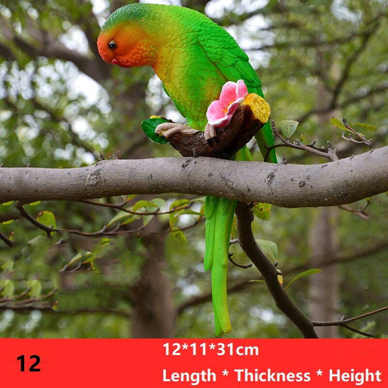 Garden Decoration Simulation Parrot Miniature Sculpture Resin Crafts Toucan Garden Outdoor Flexible Animal Sculpture: 12