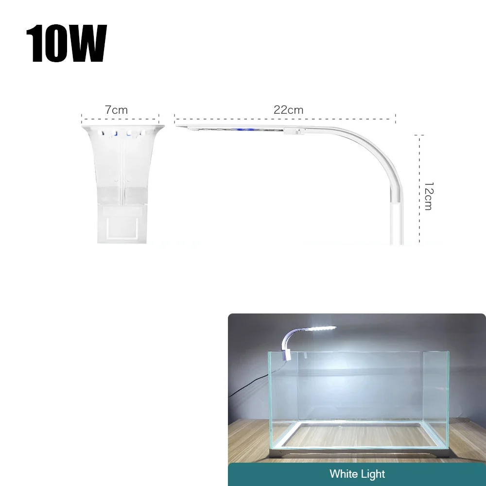 Super Slim LED Aquarium Licht Beleuchtung Pflanzen Wachsen Licht 5W/10W/15W Wasserpflanze Beleuchtung Wasserdichte Clip-on Lampe Für Aquarium: Grau / EU-Stecker