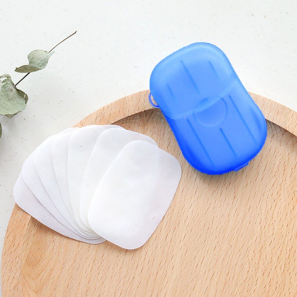 5 Set Disposable Hand Washing Tablet Travel Carry Toilet Soap Paper 100 Sheet Disposable Boxe Soap Portable Mini Paper Soap