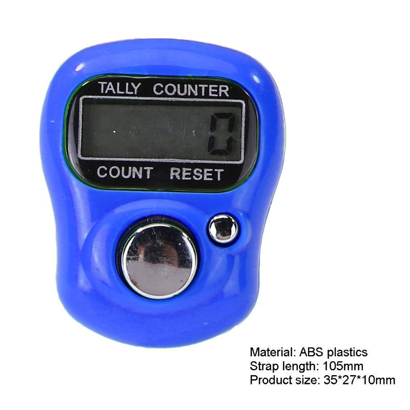 Mini compteur Portable point marqueur rangée doigt précision pratique cd compteur numérique électronique AG3 bouton batterie: Bleu