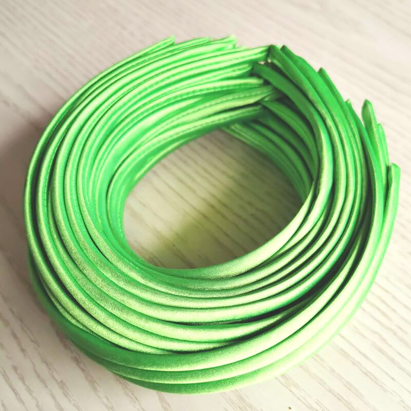 10 sztuk 10mm tkaniny pokryte pałąk kolorowe włosy obręcze puste ustawienia bazowe dla DIY Making dzieci dziewczyny akcesoria do włosów ustalenia: Green