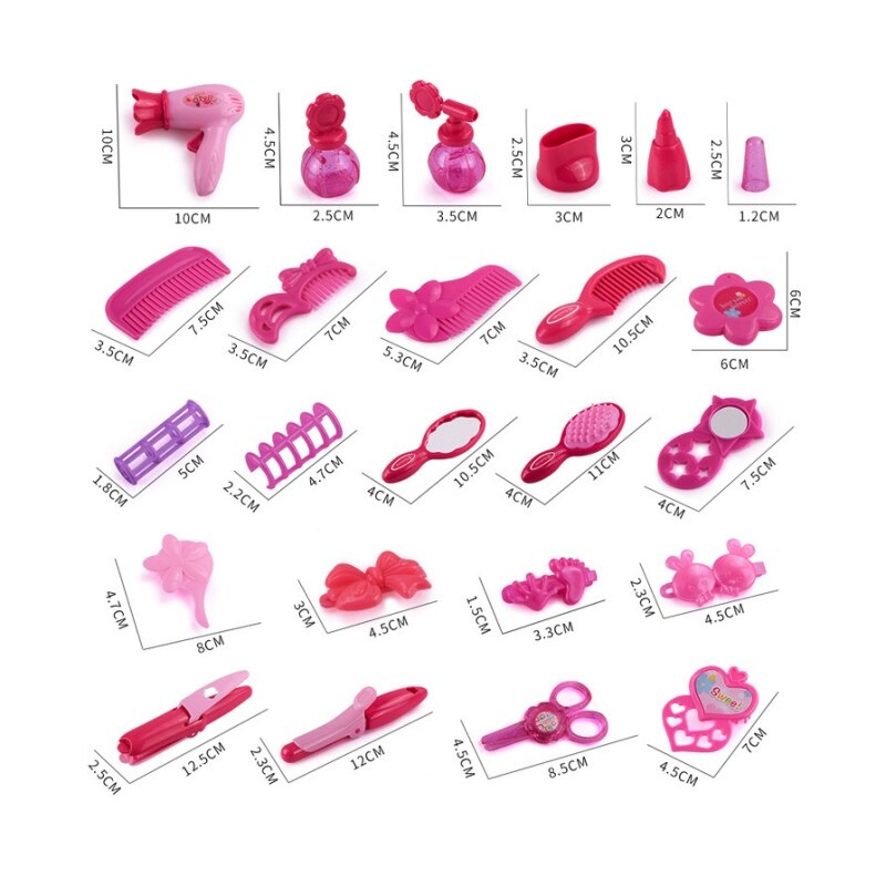 1Set Baby Cosmetics Girls Makeup Set Pretend Play House Toys Comb Mirror Beauty Hair Salon Toy Children Makeup Tools