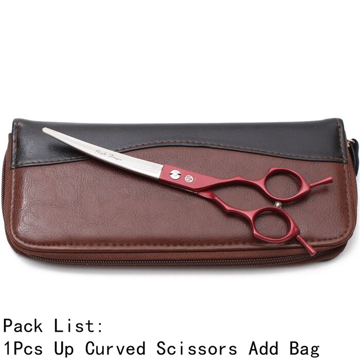 7" Purple Dragon Japanese 440C Up Curved Scissors Grooming Scissors Pet Scissors Bend Up Shears Animal Shears Z4009: Z4009 Hong UC 7YY