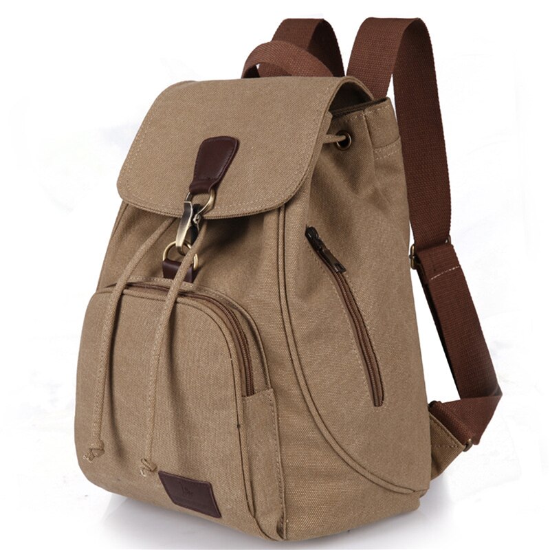 Vrouwelijke Vrouwen Canvas Rugzak Preppy Stijl School Lady Girl Student School Laptoptas Mochila Bolsas: Khaki