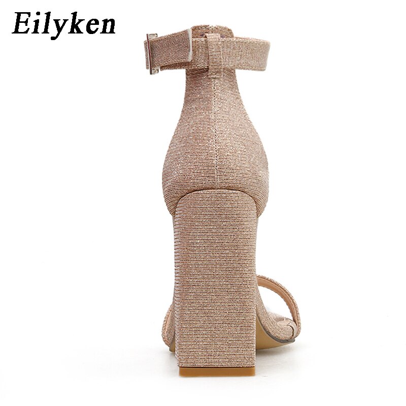 Eilyken Zomer Sexy Open Tenen Hoge Hakken Vrouwen Sandalen Hakken Enkel Gesp Mode Toevallige Dames Schoenen