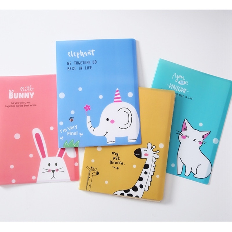 Cute Cartoon A4 File Folders:10/20/40/60 Pages Waterproof Multilayer Insert A4 Document Organizer Kawaii Folders for School