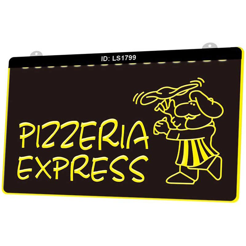 Ls1799 pizzeria express cafe shop viehe 3d kaiverrus led-valokyltti monivärinen ilmainen vähittäismyynti
