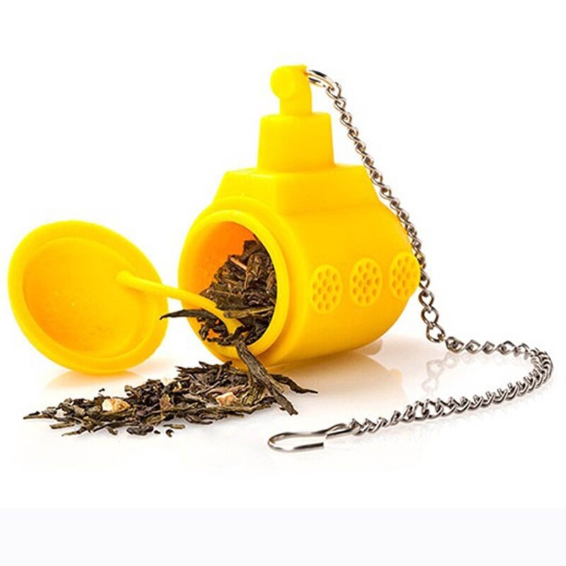Q1JB Submarine-Shape Tea Infuser Strainer Silicone Tea Bag Leaf Filter Diffuser Teaware Teapot Accessory Kitchen Gadget