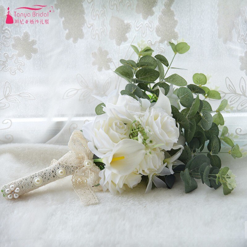 Country Style Artificial Wedding Bouquets For Brides Ivory Beige Bohemian Wedding Flowers Bouquets Bouquet De Mariage D681: Default Title