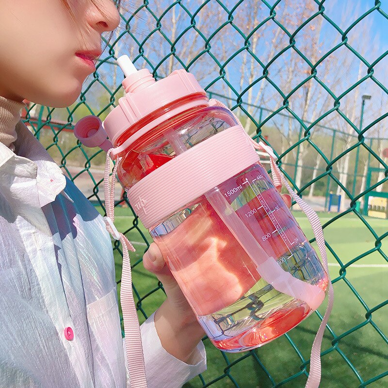 Grandes botellas de agua con capacidad de Fitness deporte al aire libre botella de agua portátil de escalada bicicleta libre de BPA para gimnasio taza botella de agua