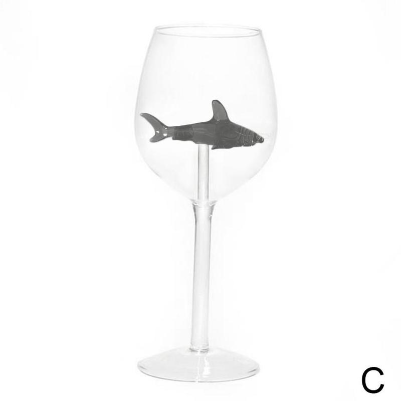 Shark Wine Glass Cup European Crystal Red Wine Cup Glass Bar Party Supplies Decorating Wedding Cocktail Cocktail High U3L0