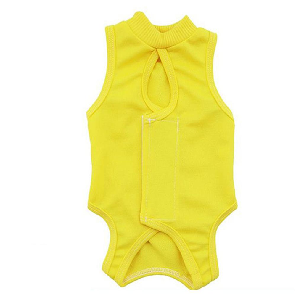 Vêtements de chirurgie de stérilisation pour chat, combinaison physiologique en coton respirant, vêtements de récupération pour chaton féminin: YELLOW / L